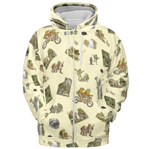 Frog and Toad Pattern All-over Print Hoodie