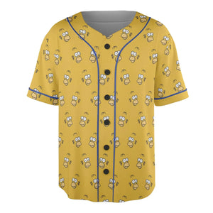 Homer Simpson Pattern Unisex Baseball Jersey