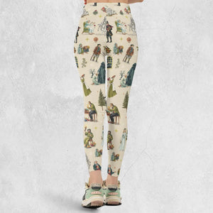 A Christmas Carol Characters Pattern Legging