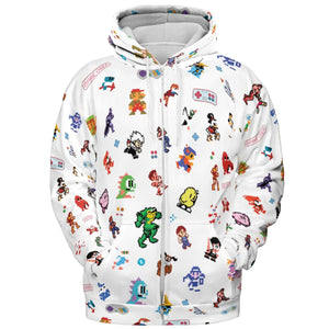 Iconic Video Game Characters All-over Print Hoodie