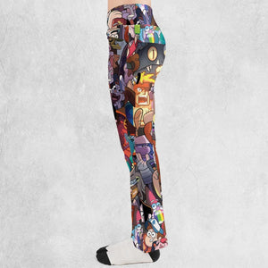 Gravity Falls Characters Pattern Flare Leggings
