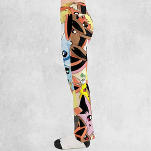 Cute Eevee Evolution Pokemon Flare Leggings