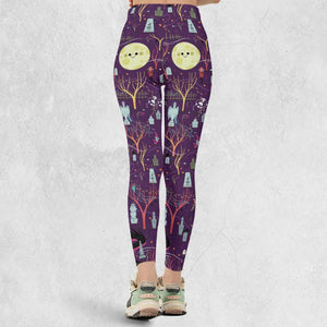 Nostalgic 80s 90s Spooky Scene Legging