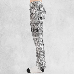 The Big Lebowski Doodles Flare Leggings