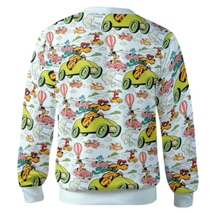 Whimsical Adventure Racing Dogs Cardigan