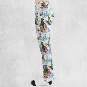 Robin Hood Characters Pattern Flare Leggings