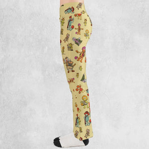 Fraggle Rock Characters Flare Leggings