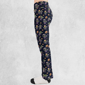 Cute Baby Yoda Halloween Pattern Flare Leggings