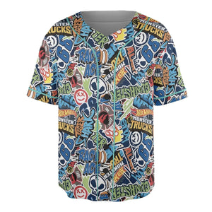 Hot Wheels Monster Trucks Logos Unisex Baseball Jersey