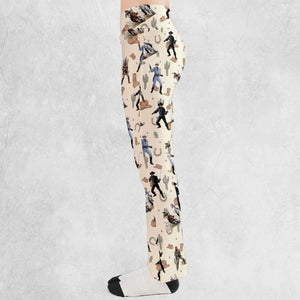 Old Western The Lone Ranger Zorro Tarzan Flare Leggings