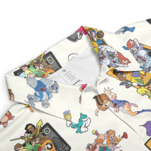 80s Famous Cartoon Characters Pattern AOP Men/Women Polo Shirt