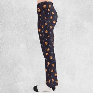 Halloween Dices Pattern Flare Leggings