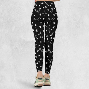 Black Cats Pattern Legging