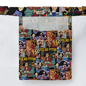 Daria Sick Sad Fiction Pattern Large Tote Bag