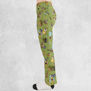 60s Vintage Characters Flare Leggings