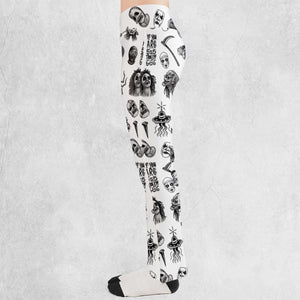 Cult Horror Characters Cryptkeeper Beetlejuice Chucky Fears of a clown Flare Leggings