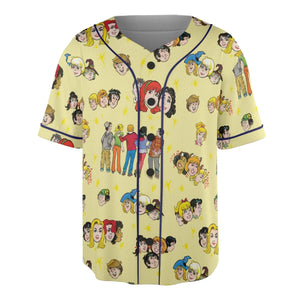 Nostalgic Cartoons in Archie Style Unisex Baseball Jersey