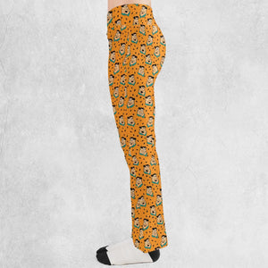 Fred Flintstone Expressions Pattern Flare Leggings