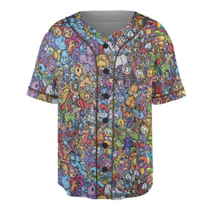 80s Throwback Cartoon Pattern Unisex Baseball Jersey