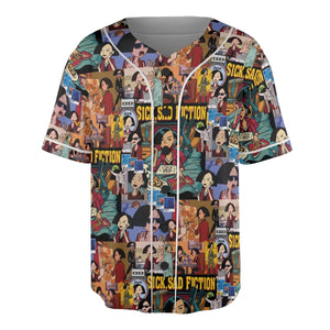 Daria Sick Sad Fiction Pattern Unisex Baseball Jersey