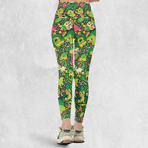 Grass Type Pokemon Pattern Legging