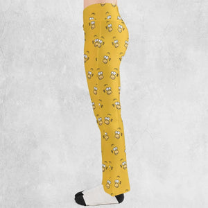 Homer Simpson Pattern Flare Leggings