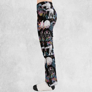 Floral Wars Dark Side Star Wars Pattern Flare Leggings