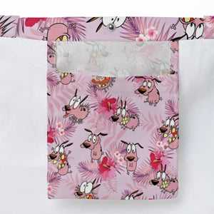 Courage the Cowardly Dog Floral Tropical Large Tote Bag