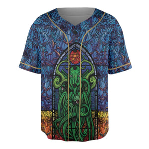Stained Glass Cthulhu H.P Lovecraft Unisex Baseball Jersey