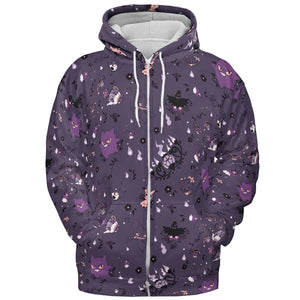 Pokemon Ghost-typen Gengar Banette Litwick Mismagius All-over Print Hoodie
