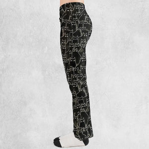 Suspicious Cats Funny Cat Flare Leggings