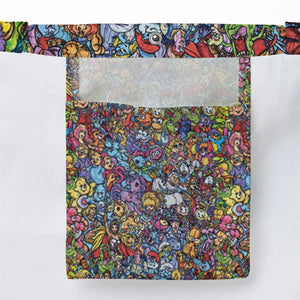 80s Throwback Cartoon Pattern Large Tote Bag