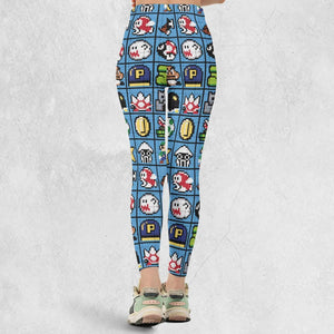 Mario Pixel Super Mario Pattern Legging