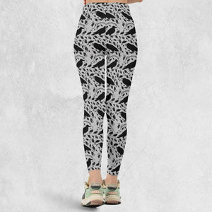 Nevermore The Raven Edgar Allan Poe Pattern Legging