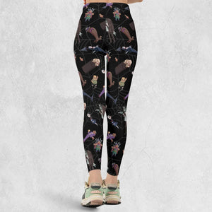 Groovie Addams Family Cartoon Characters Legging