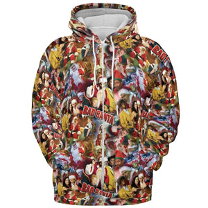 Bad Santa Pattern All-over Print Hoodie