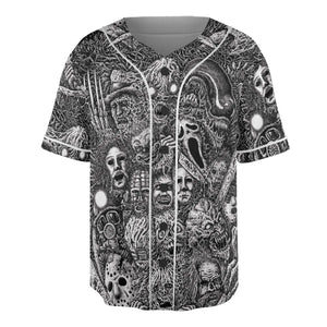 Horror Movie Assemblage Ghostface Xenomorph Pinhead Freddy Michael Myers Unisex Baseball Jersey