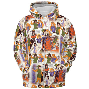 Link And Princess Zelda The Legend Of Zelda Animated All-over Print Hoodie