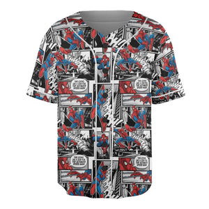 Spider Man Comic Pattern Unisex Baseball Jersey