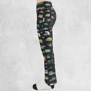 Movie Cars Pattern Flare Leggings