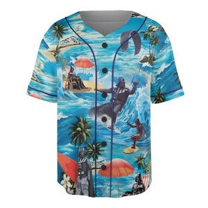 Darth Vader Surfing Unisex Baseball Jersey