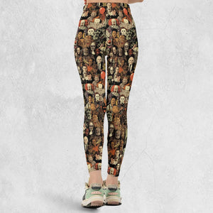 Horror Movie Characters Halloween Pattern Legging