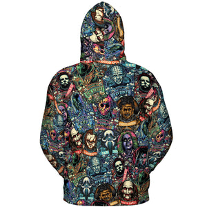 Horror Movie Characters Pattern All-over Print Hoodie
