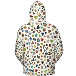Star Wars Collage Pattern All-over Print Hoodie
