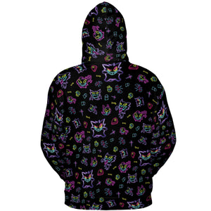 Neon Gastly Haunter Gengar Pokemon All-over Print Hoodie