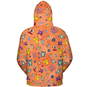 Pokemon Character Scatter All-over Print Hoodie