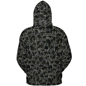 Suspicious Cats Funny Cat All-over Print Hoodie