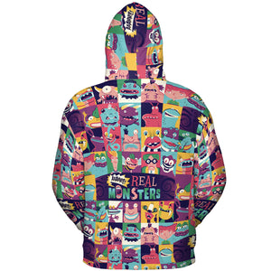 Aaahh!!! Real Monsters Characters Pattern All-over Print Hoodie