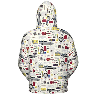 Back to the Future Pattern All-over Print Hoodie