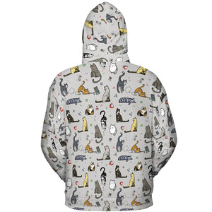 Cat the Gamer Pattern All-over Print Hoodie